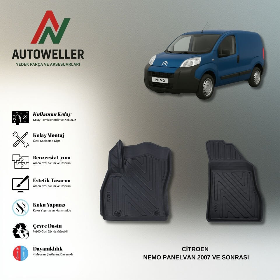 Citröen Nemo 2007 Sonrası Panelvan Havuzlu Paspas