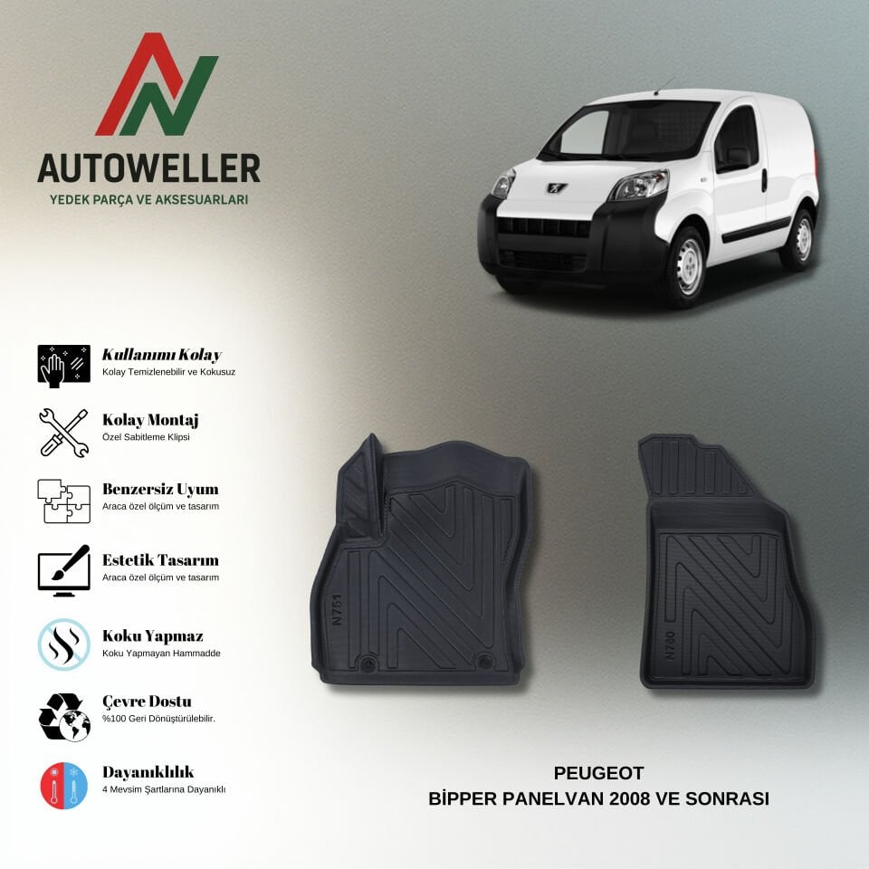 Peugeot Bipper 2008 Sonrası Havuzlu Paspas | Panelvan