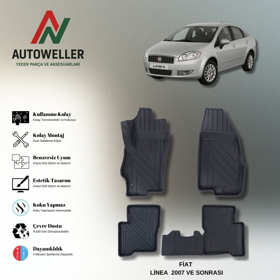 Fiat Linea 2007 Sonrası Havuzlu Paspas