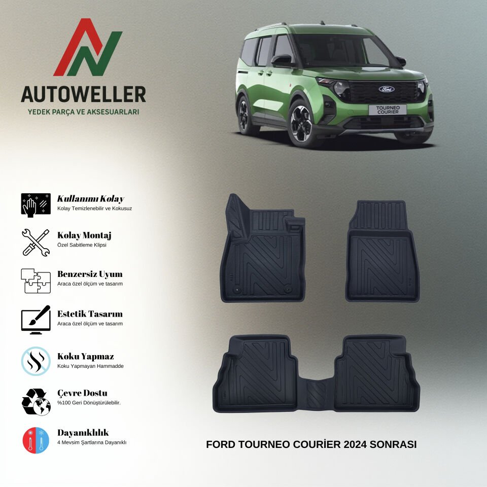 Ford Tourneo Courier 2024 Sonrası Havuzlu Paspas