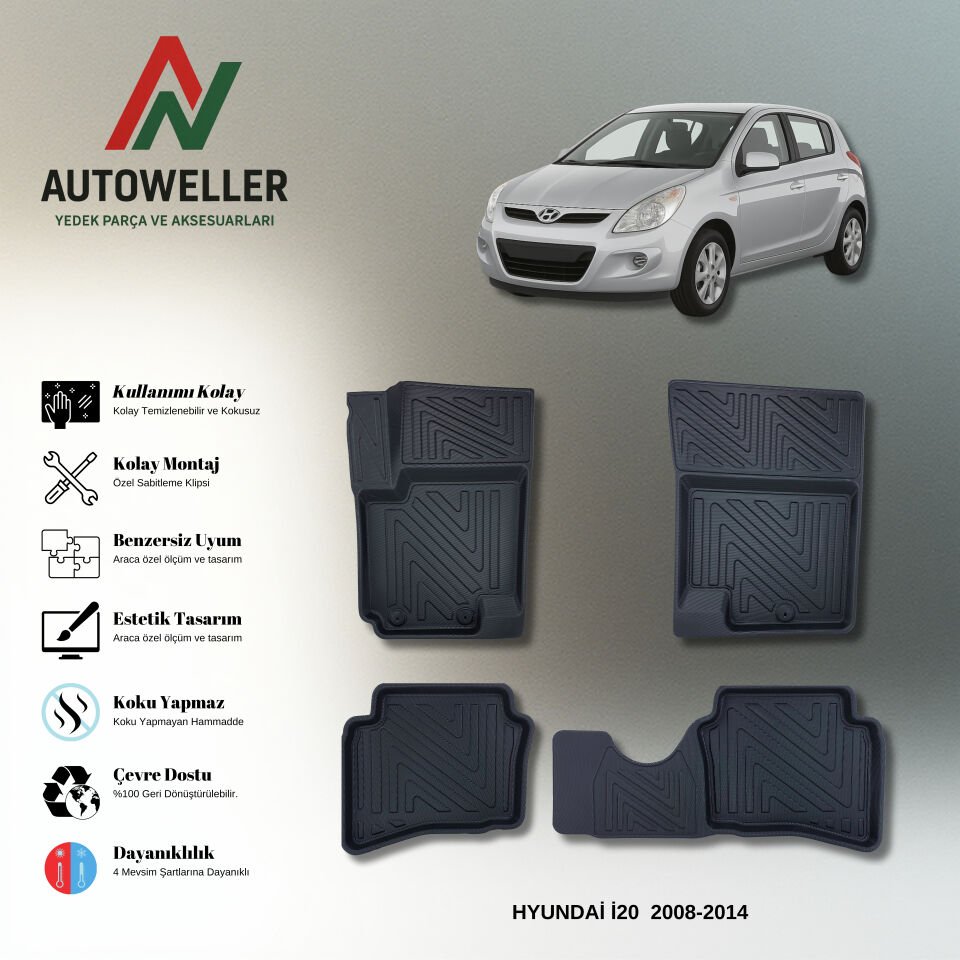 Hyundai i20 2008-2014 Havuzlu Paspas