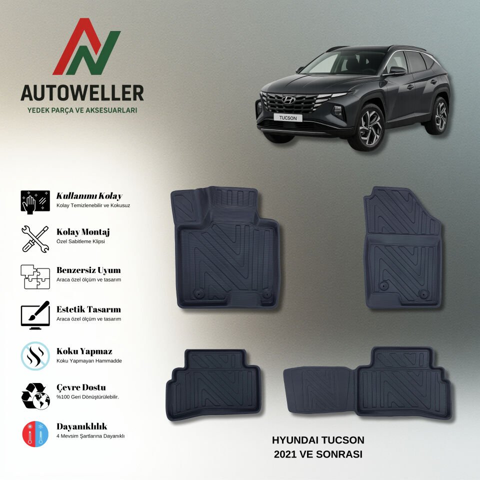 Hyundai Tucson 2021 Sonrası Havuzlu Paspas