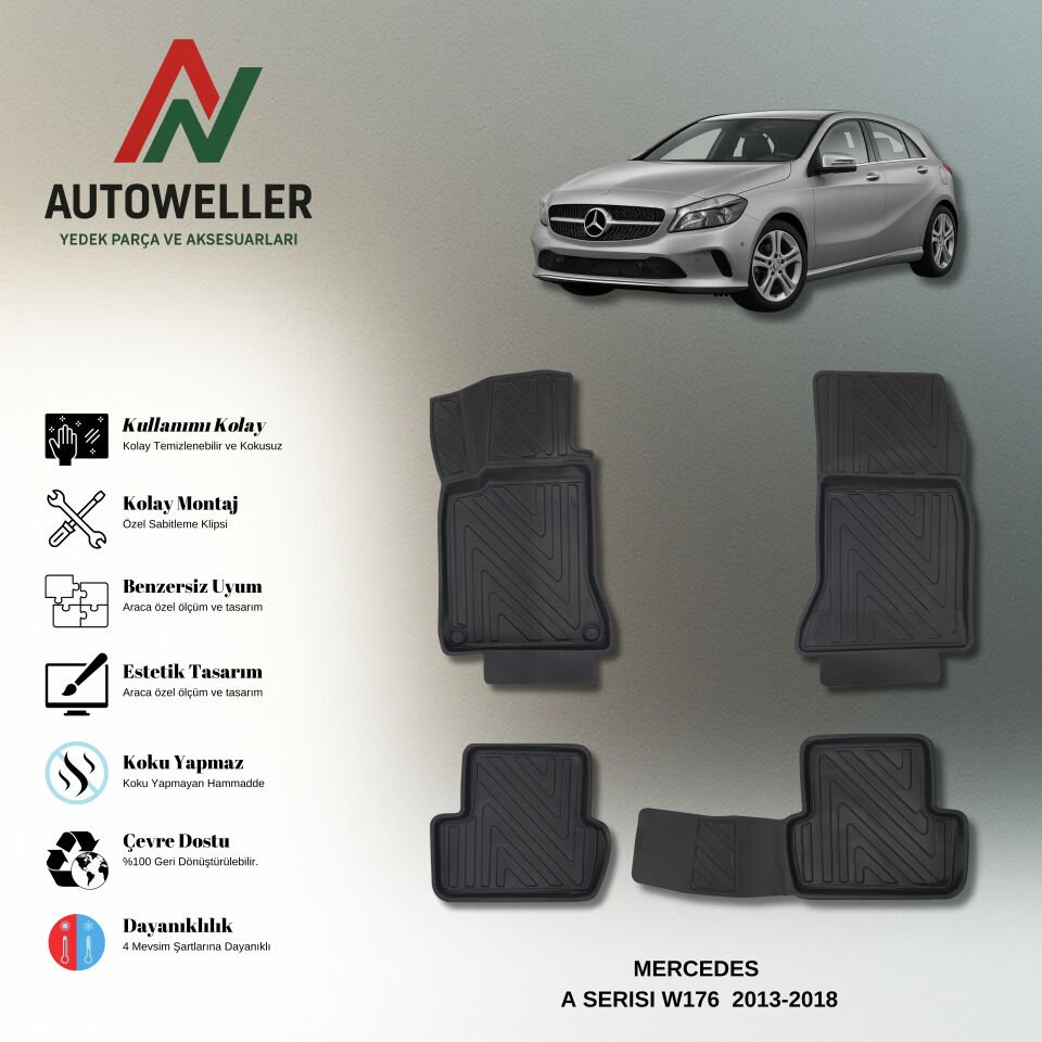 Mercedes-Benz A Serisi 2013-2018 W176 Havuzlu Paspas