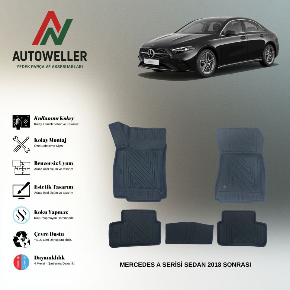 Mercedes-Benz A Serisi 2018 Sonrası W177 Havuzlu Paspas | Sedan