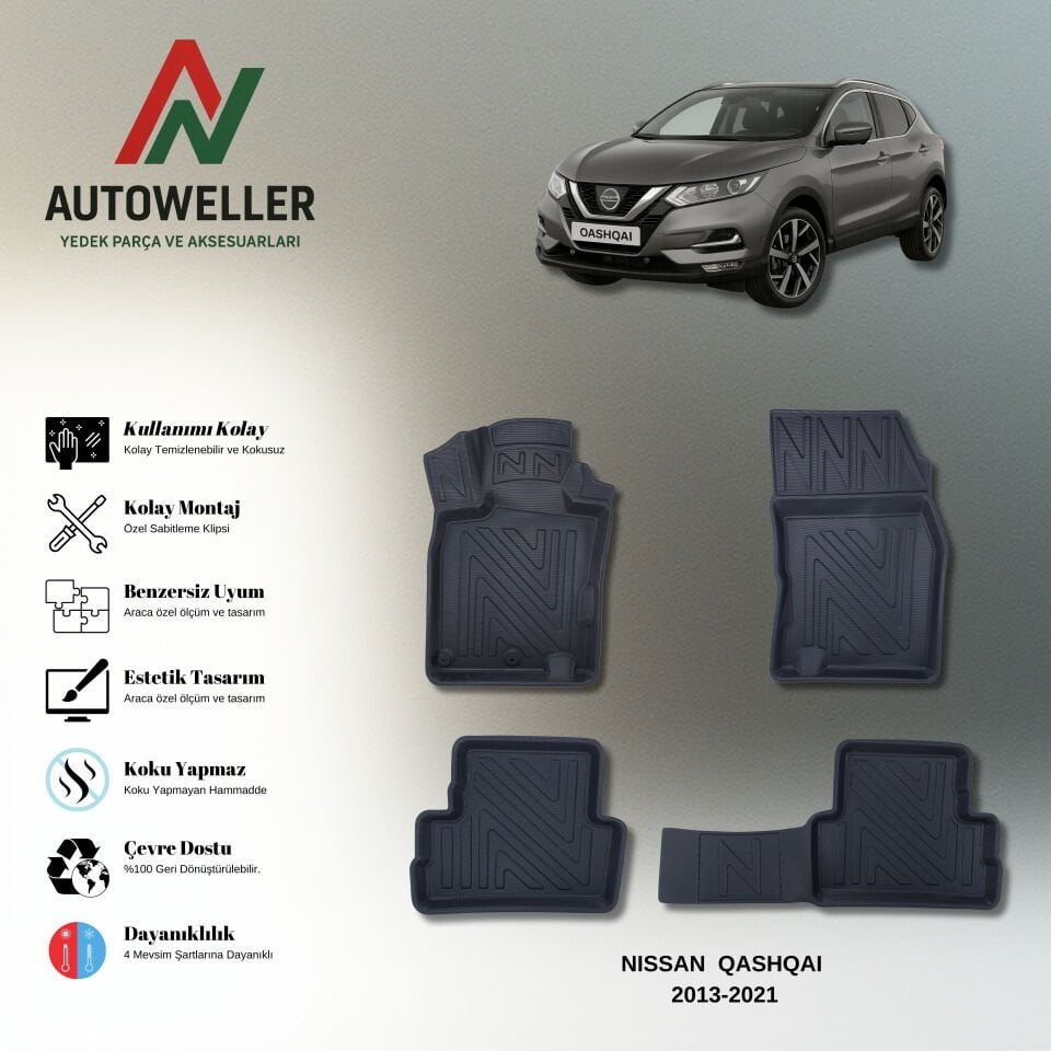 Nissan Qashqai 2013-2021 Havuzlu Paspas