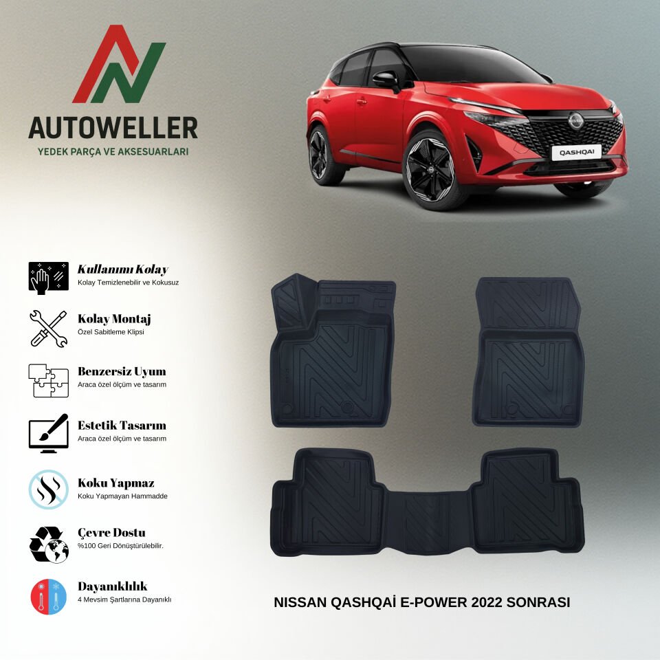 Nissan Qashqai 2022 Sonrası Havuzlu Paspas | E-Power