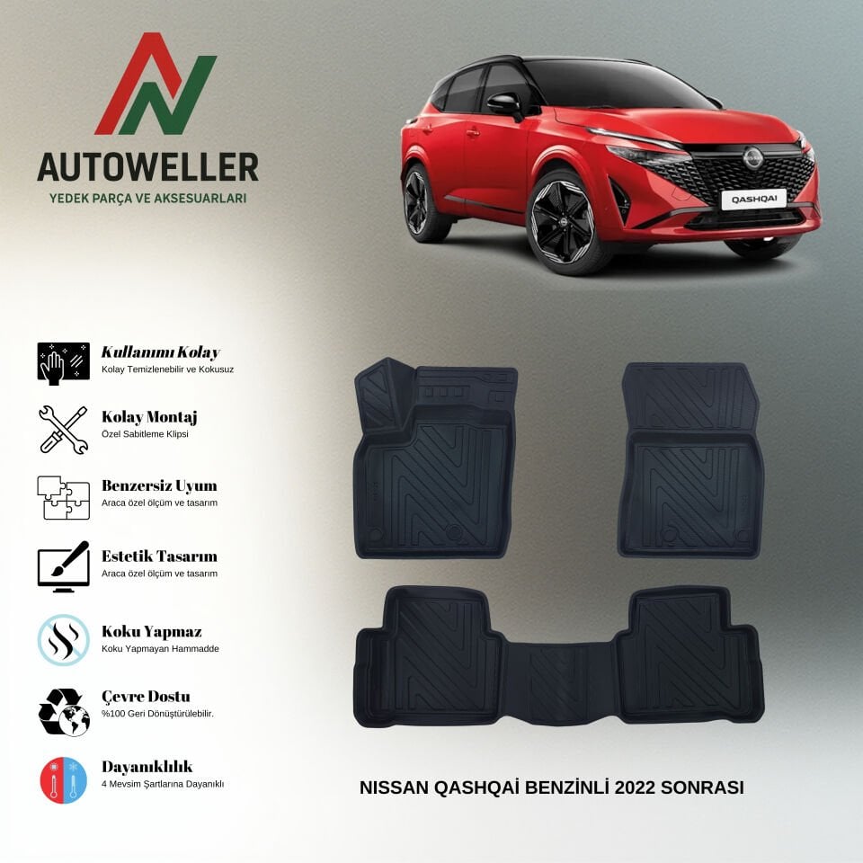 Nissan Qashqai 2022 Sonrası Havuzlu Paspas | Benzinli