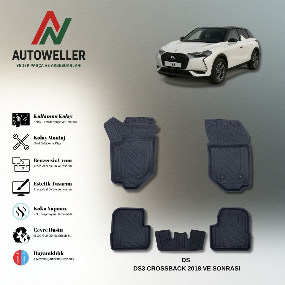 DS 3 Crossback 2018 Sonrası Havuzlu Paspas