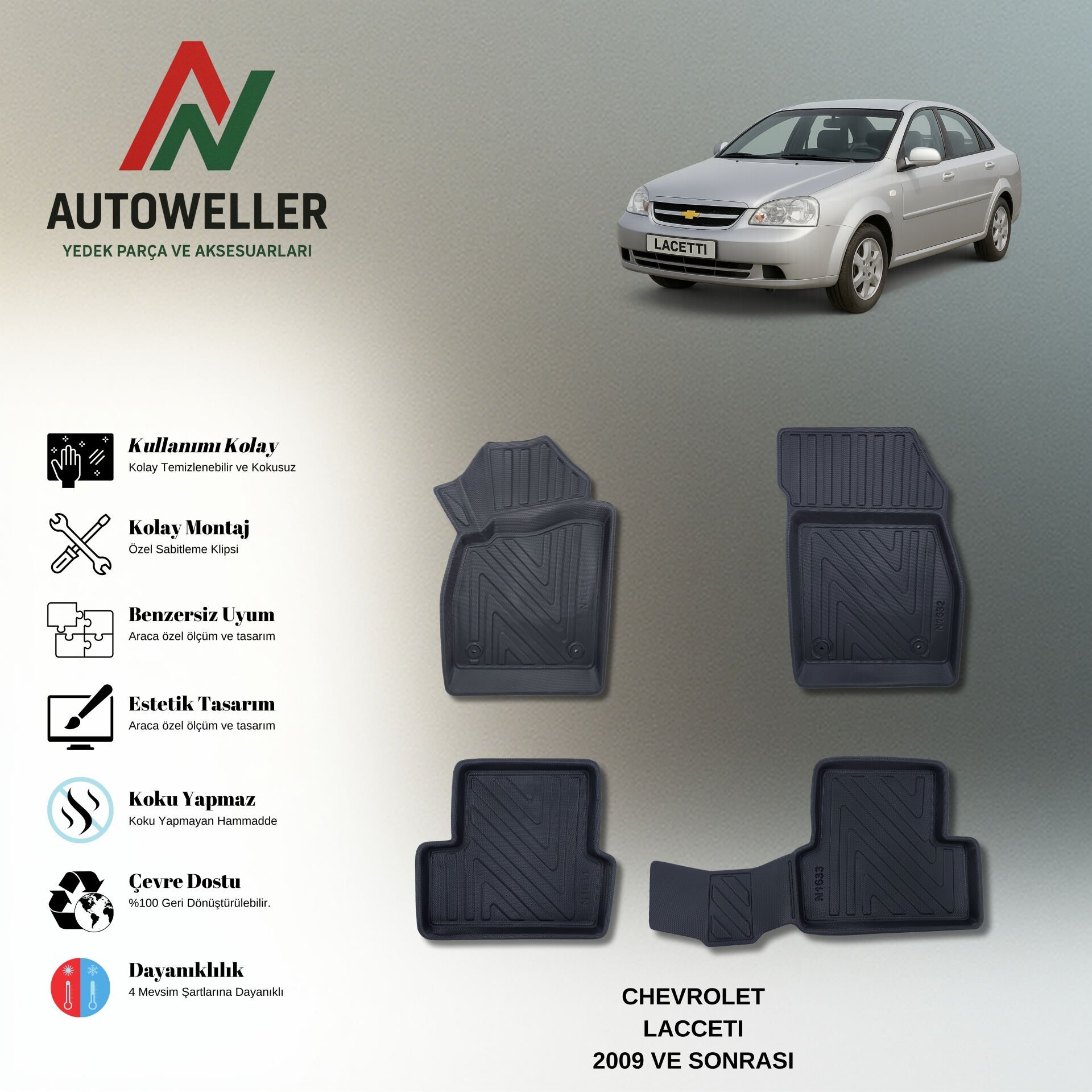 Chevrolet Lacetti 2009 Sonrası Havuzlu Paspas