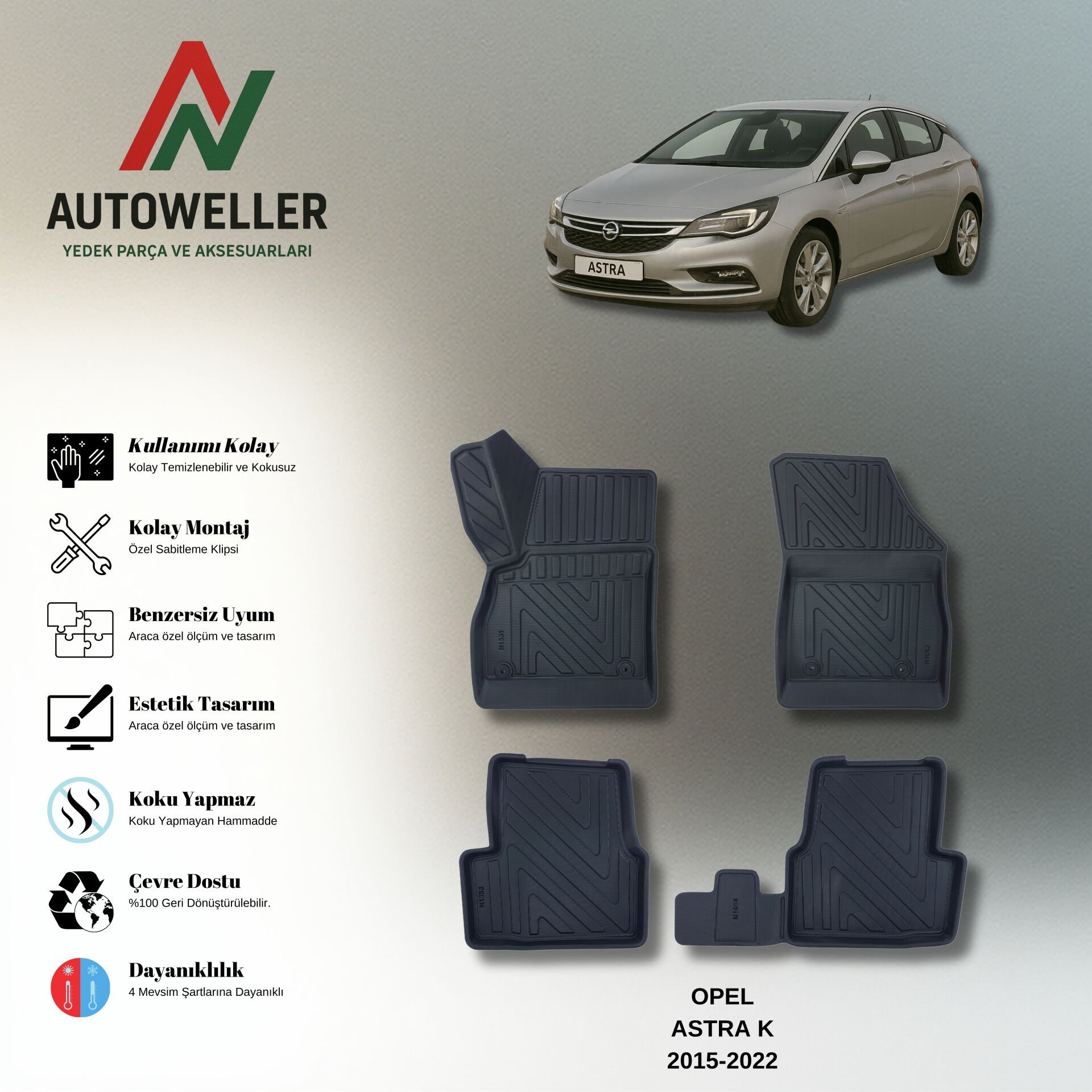 Opel Astra K 2015-2022 Havuzlu Paspas