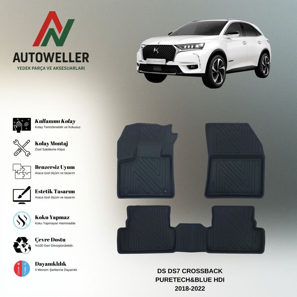 DS 7 Crossback 2018-2022 Havuzlu Paspas | Puretech & BlueHDI