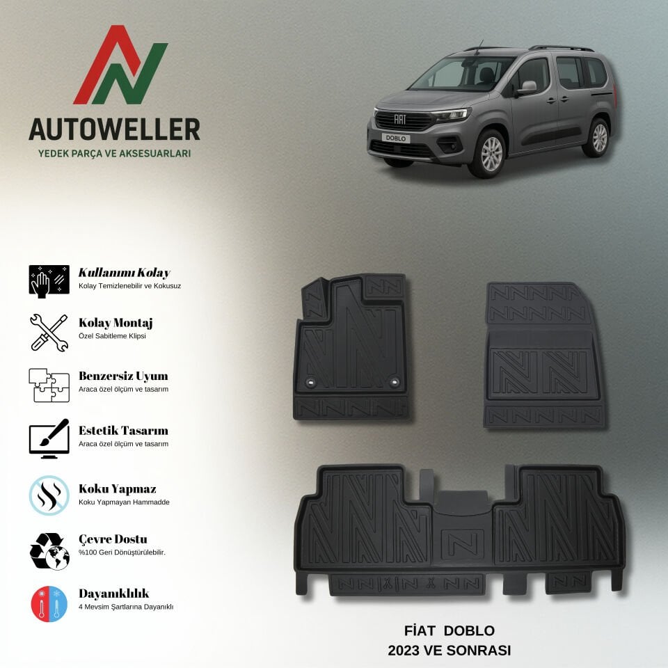 Fiat Doblo 2023 Sonrası Havuzlu Paspas