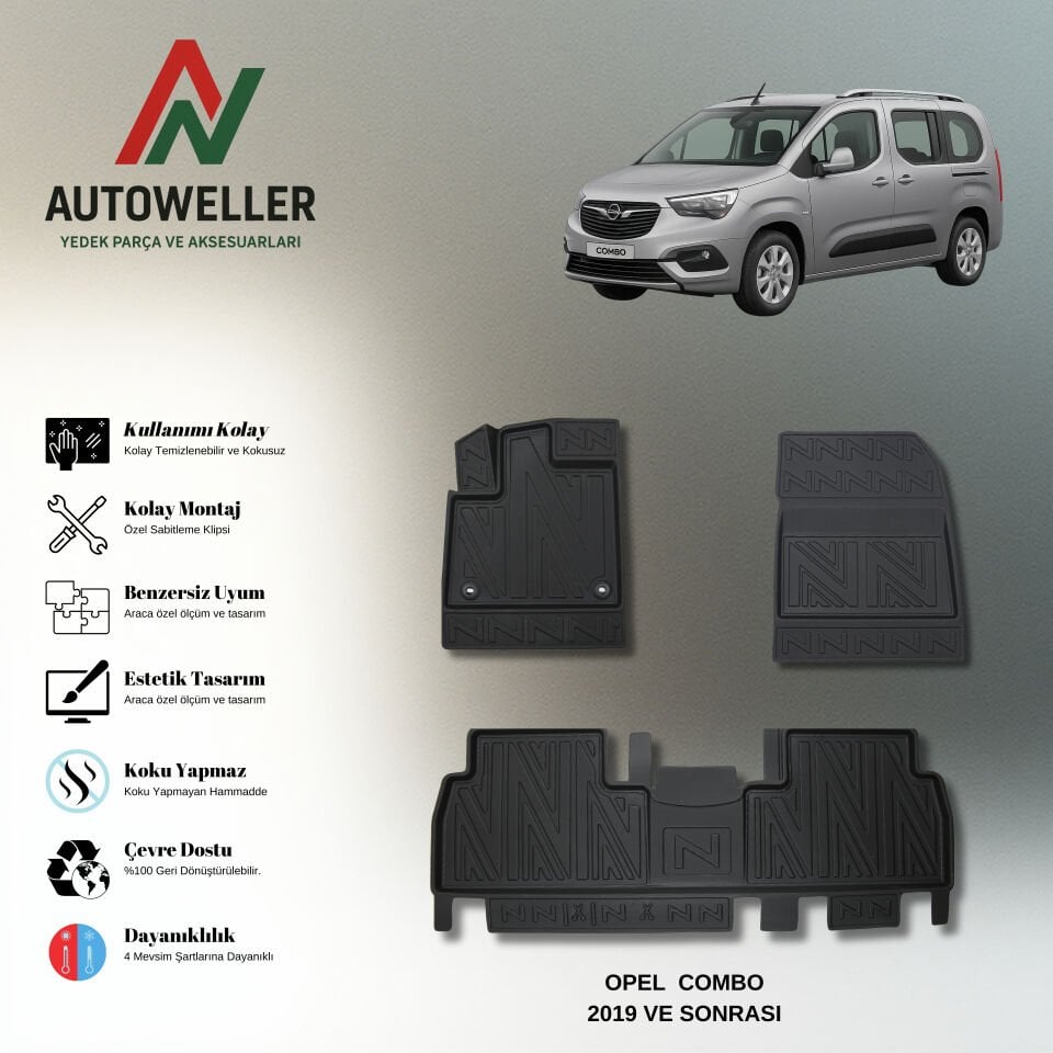 Opel Combo 2019 Sonrası Havuzlu Paspas