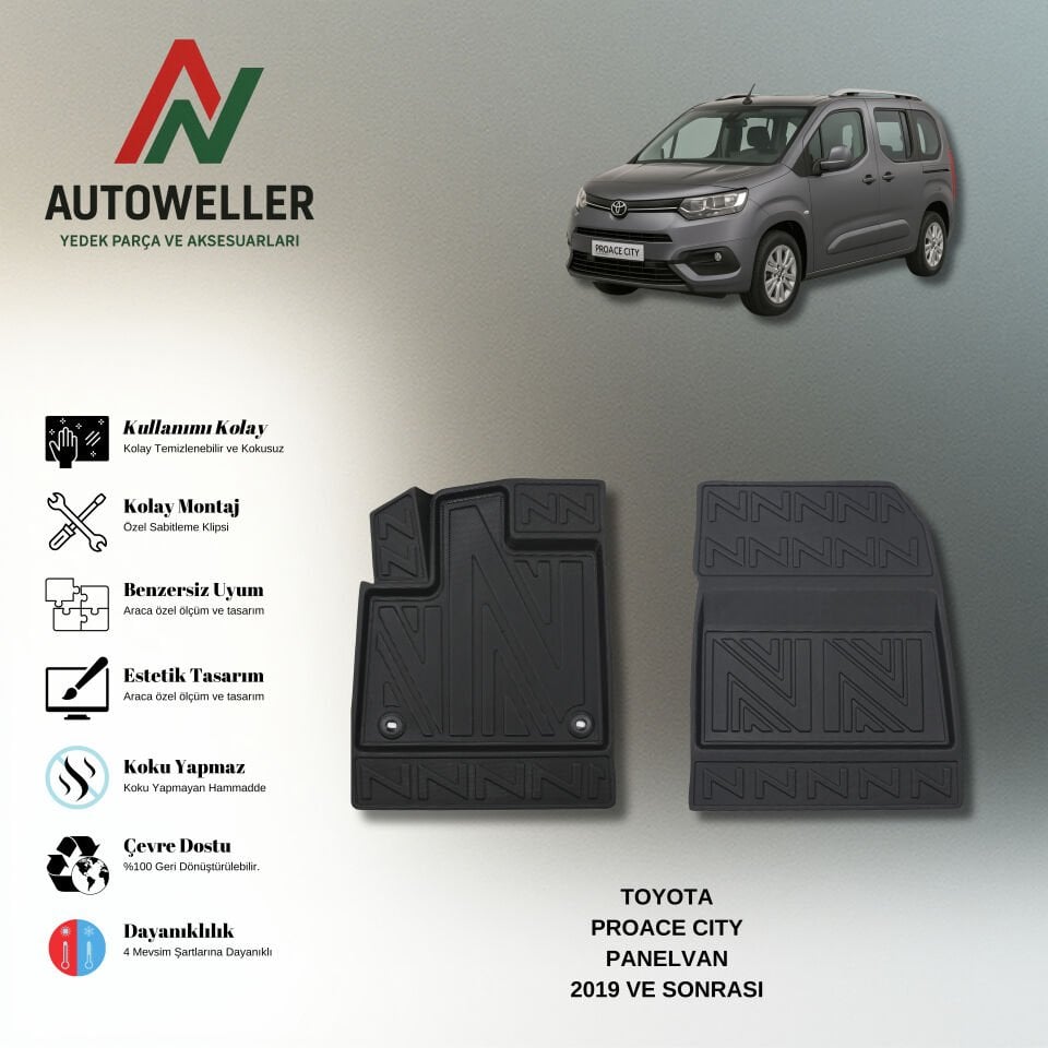 Toyota Proace City 2019 Sonrası Havuzlu Paspas | Panelvan
