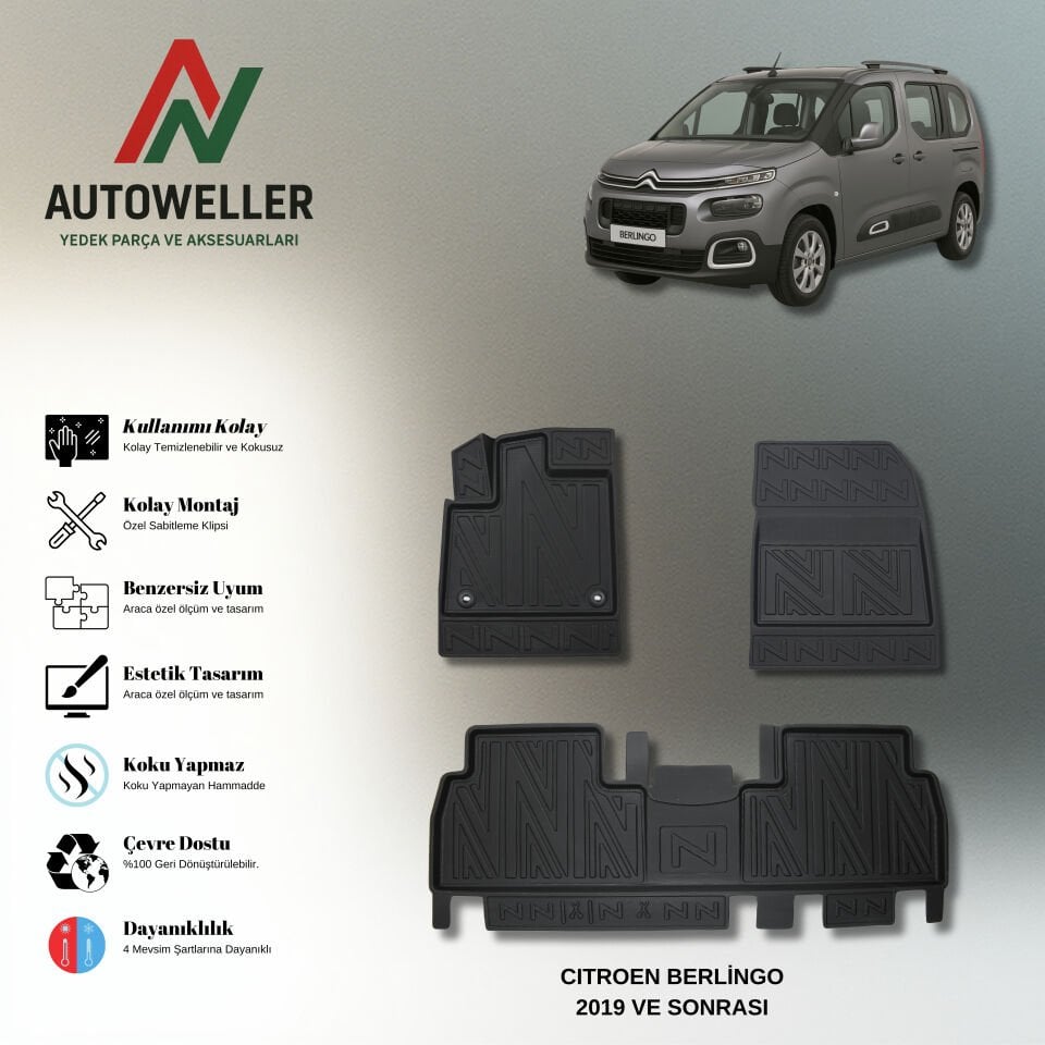 Citröen Berlingo Feel Paket 2019 Sonrası Havuzlu Paspas