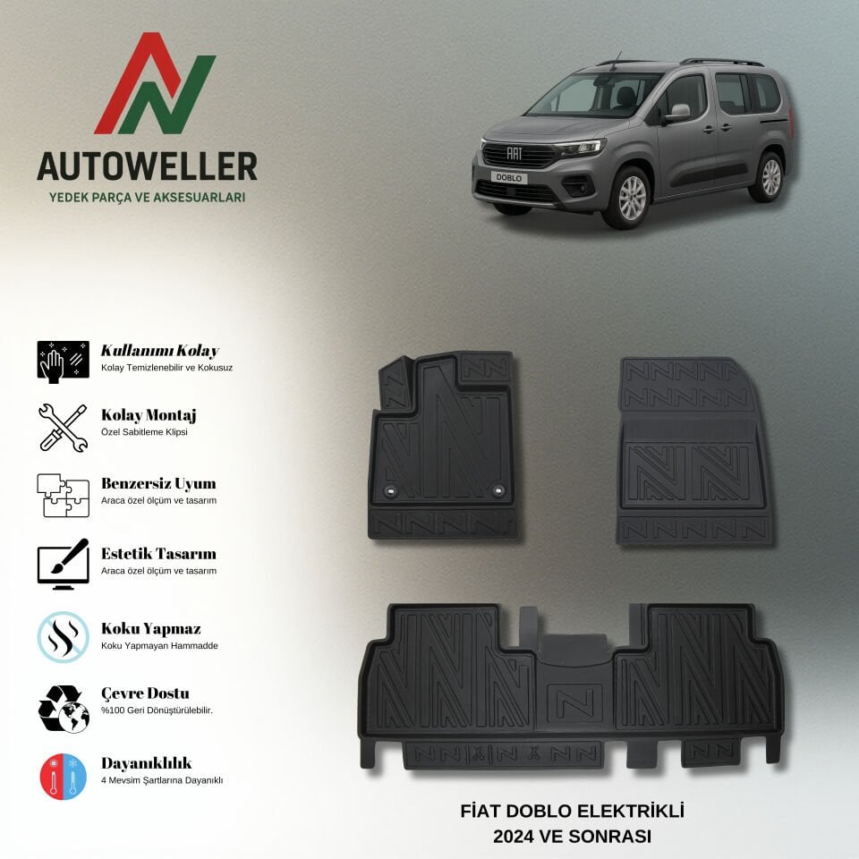 Fiat Doblo Elektrikli 2023 Sonrası Havuzlu Paspas