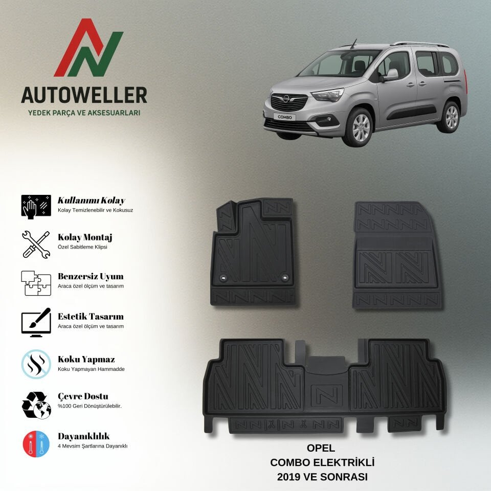 Opel Combo Elektrikli 2019 Sonrası Havuzlu Paspas