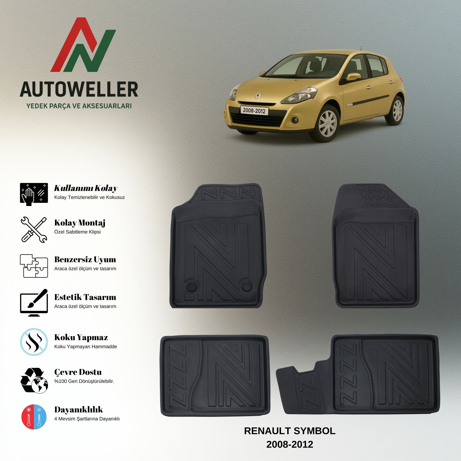 Renault Symbol 2008-2012 Havuzlu Paspas