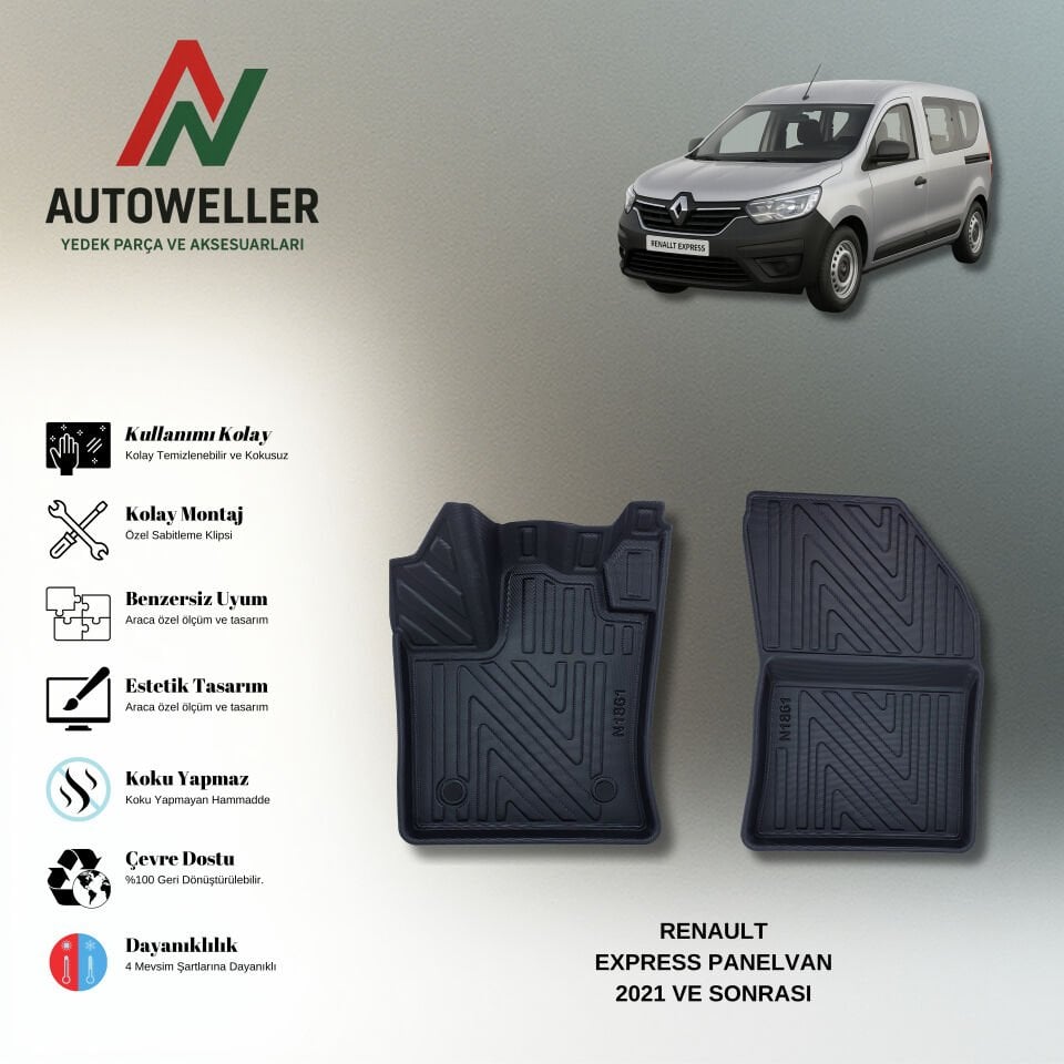 Renault Express Panelvan 2021 Sonrası Havuzlu Paspas
