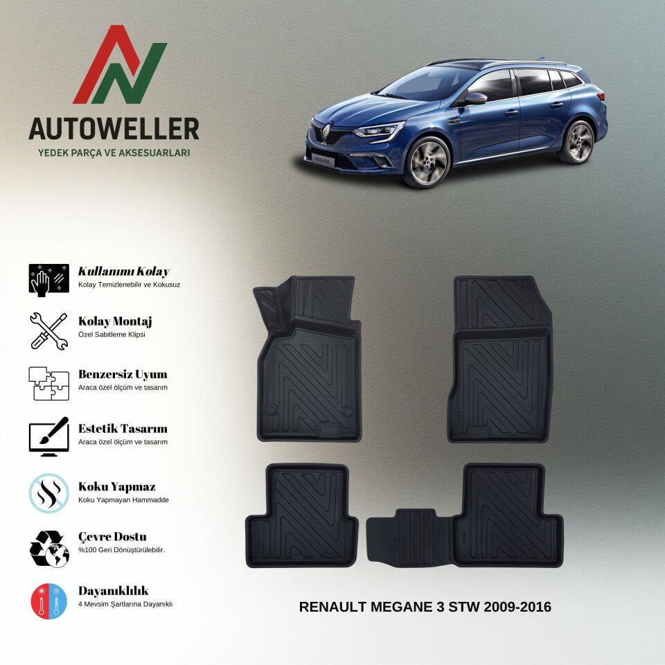 Renault Megane 3 2009-2016 Havuzlu Paspas | Station Wagon