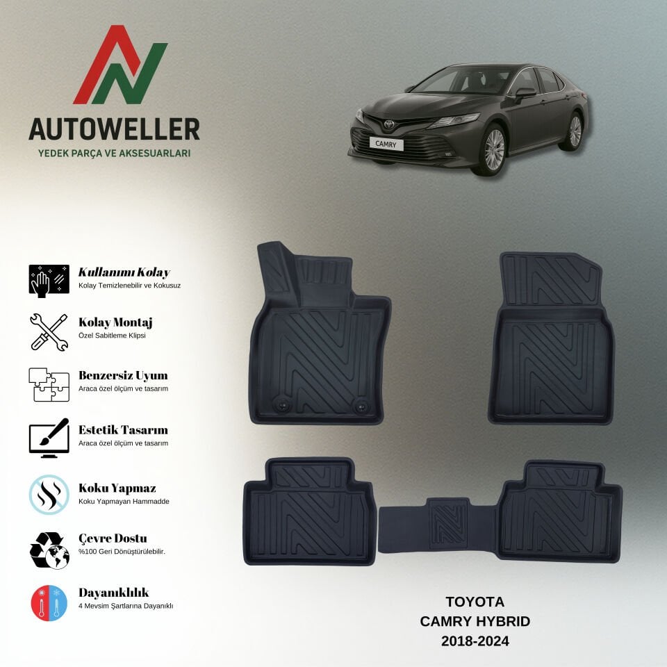 Toyota Camry Hybrid 2018-2024 Havuzlu Paspas