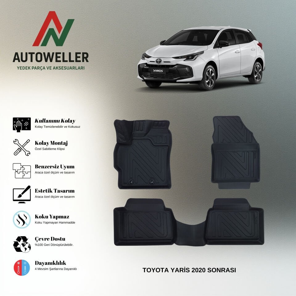 Toyota Yaris 2020 Sonrası Havuzlu Paspas