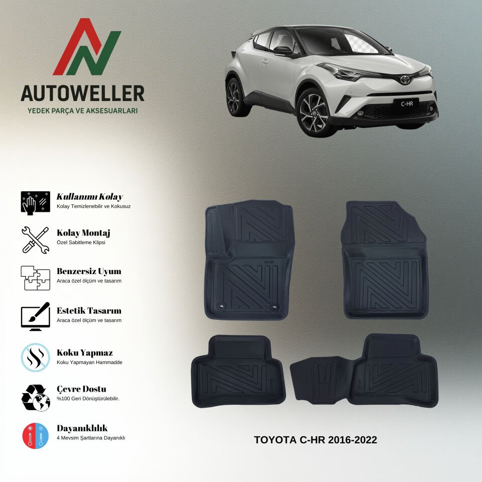 Toyota C-HR 2016-2022 Havuzlu Paspas