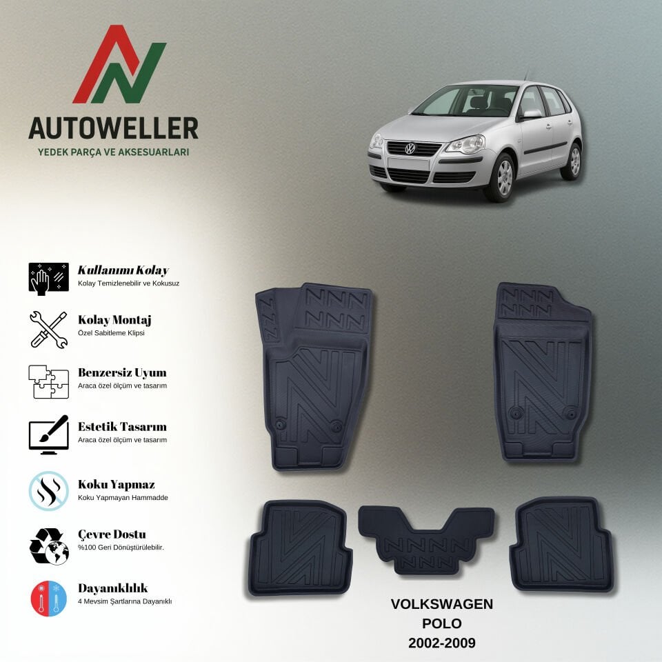 Volkswagen Polo 2002-2009 Havuzlu Paspas
