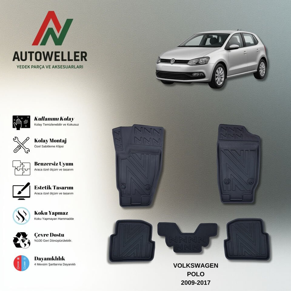 Volkswagen Polo 6R 2009-2017 Havuzlu Paspas