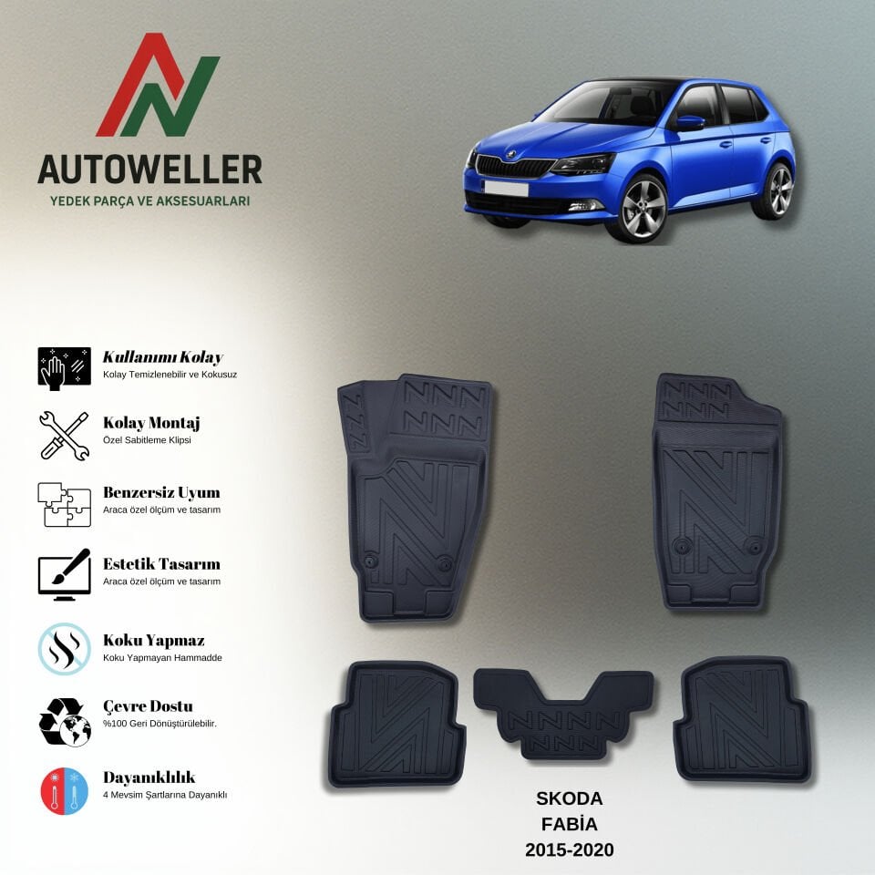 Skoda Fabia 2015-2020 Havuzlu Paspas