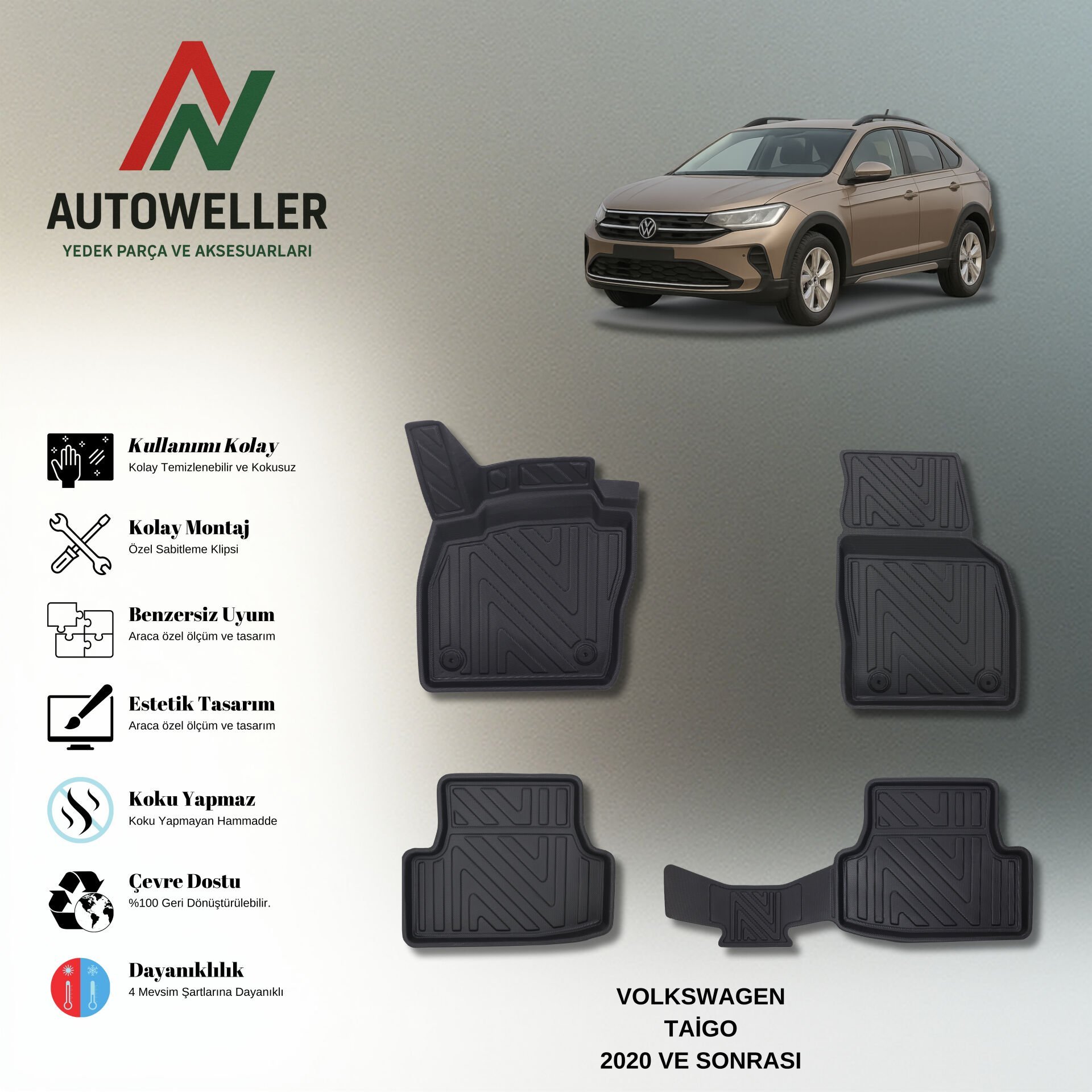 Volkswagen Taigo 2020 Sonrası Havuzlu Paspas
