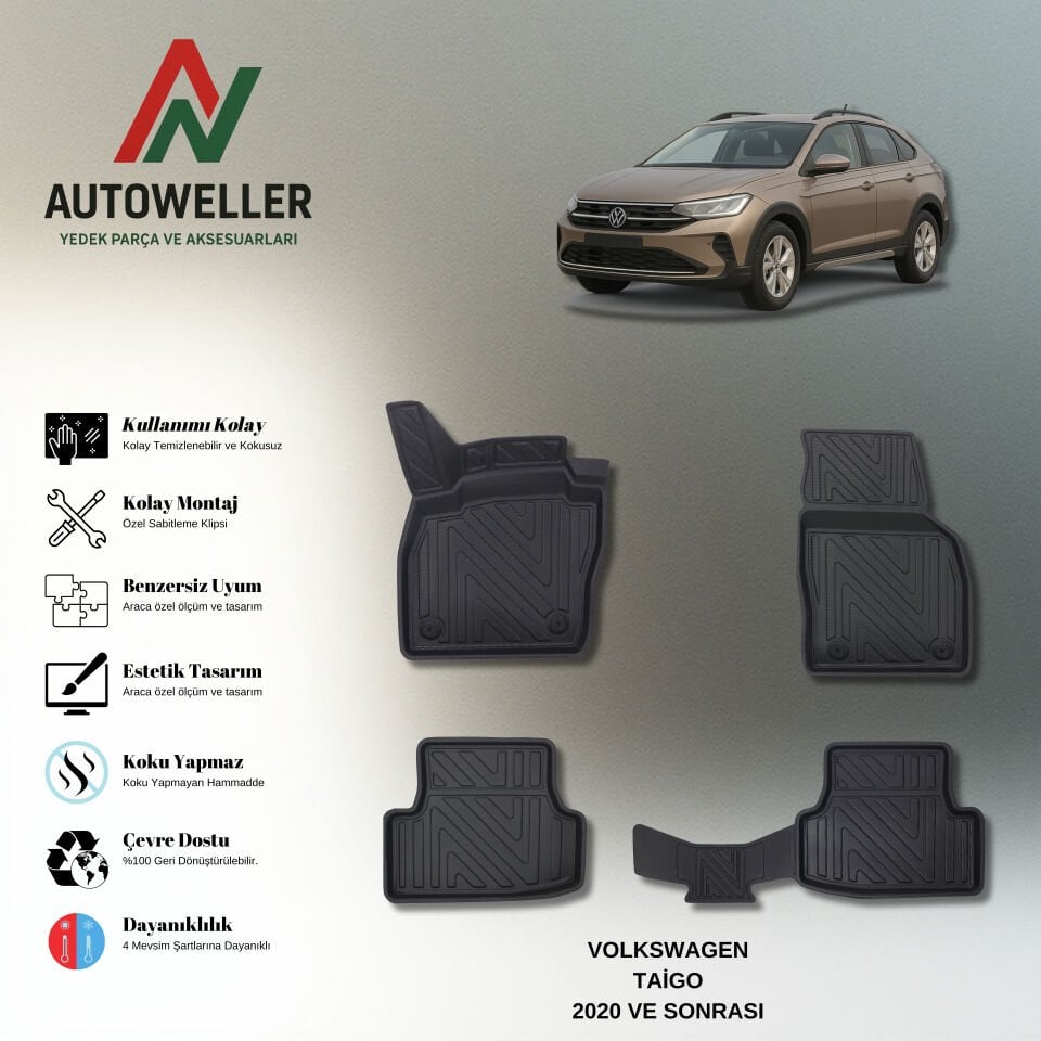 Volkswagen Taigo 2020 Sonrası Havuzlu Paspas