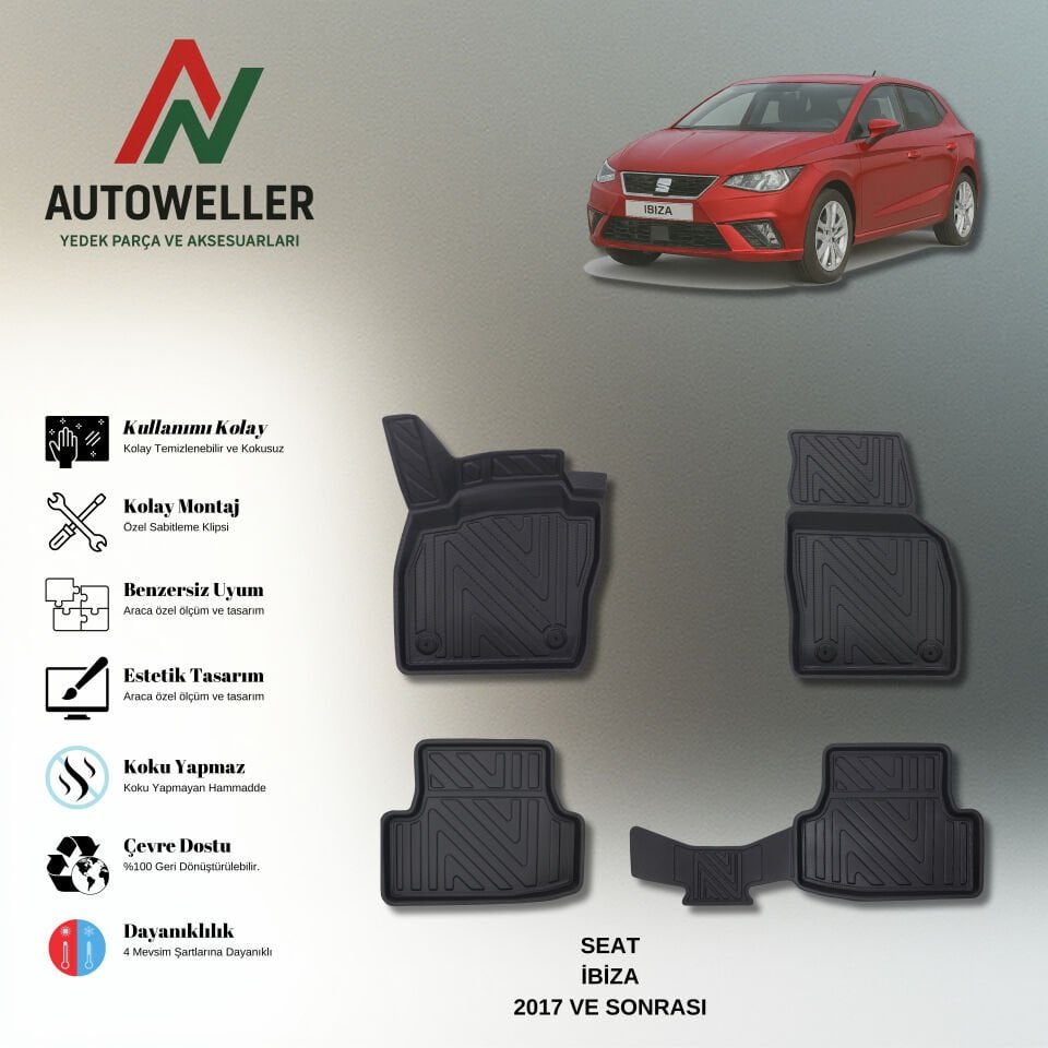 Seat İbiza 2017 Sonrası Havuzlu Paspas