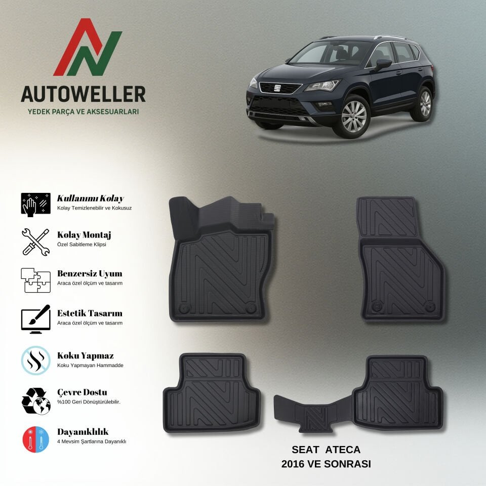 Seat Ateca 2016 Sonrası Havuzlu Paspas
