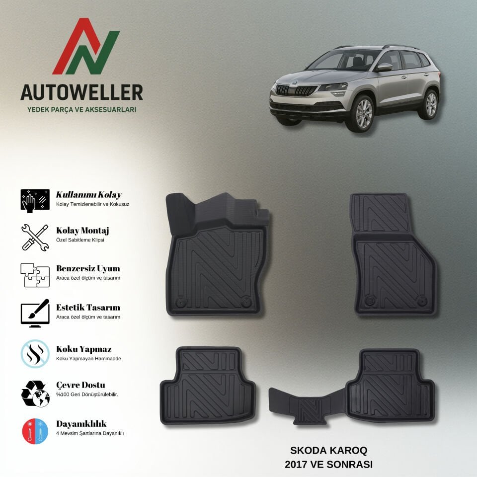 Skoda Karoq 2017 Sonrası Havuzlu Paspas