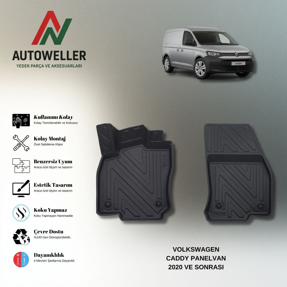 Volkswagen Caddy 2020 Sonrası Panelvan Havuzlu Paspas