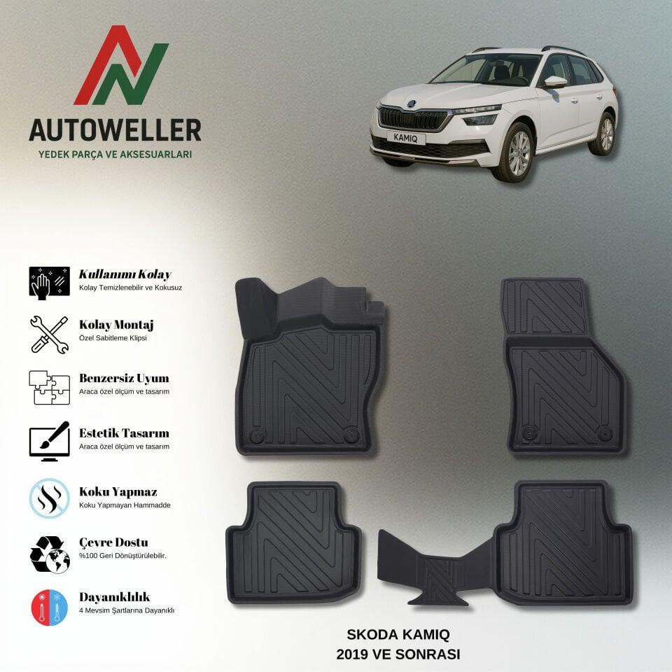 Skoda Kamiq 2019 Sonrası Havuzlu Paspas