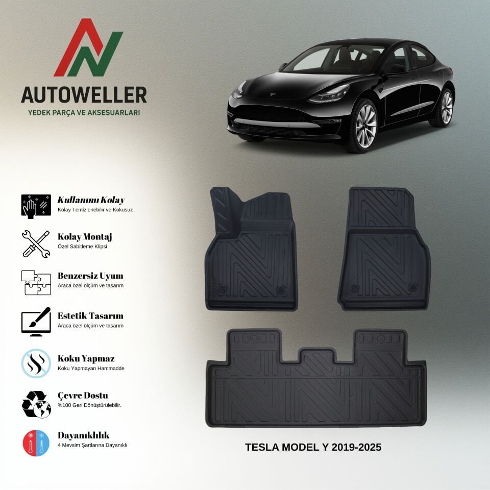 Tesla Model Y 2019-2024 Havuzlu Paspas