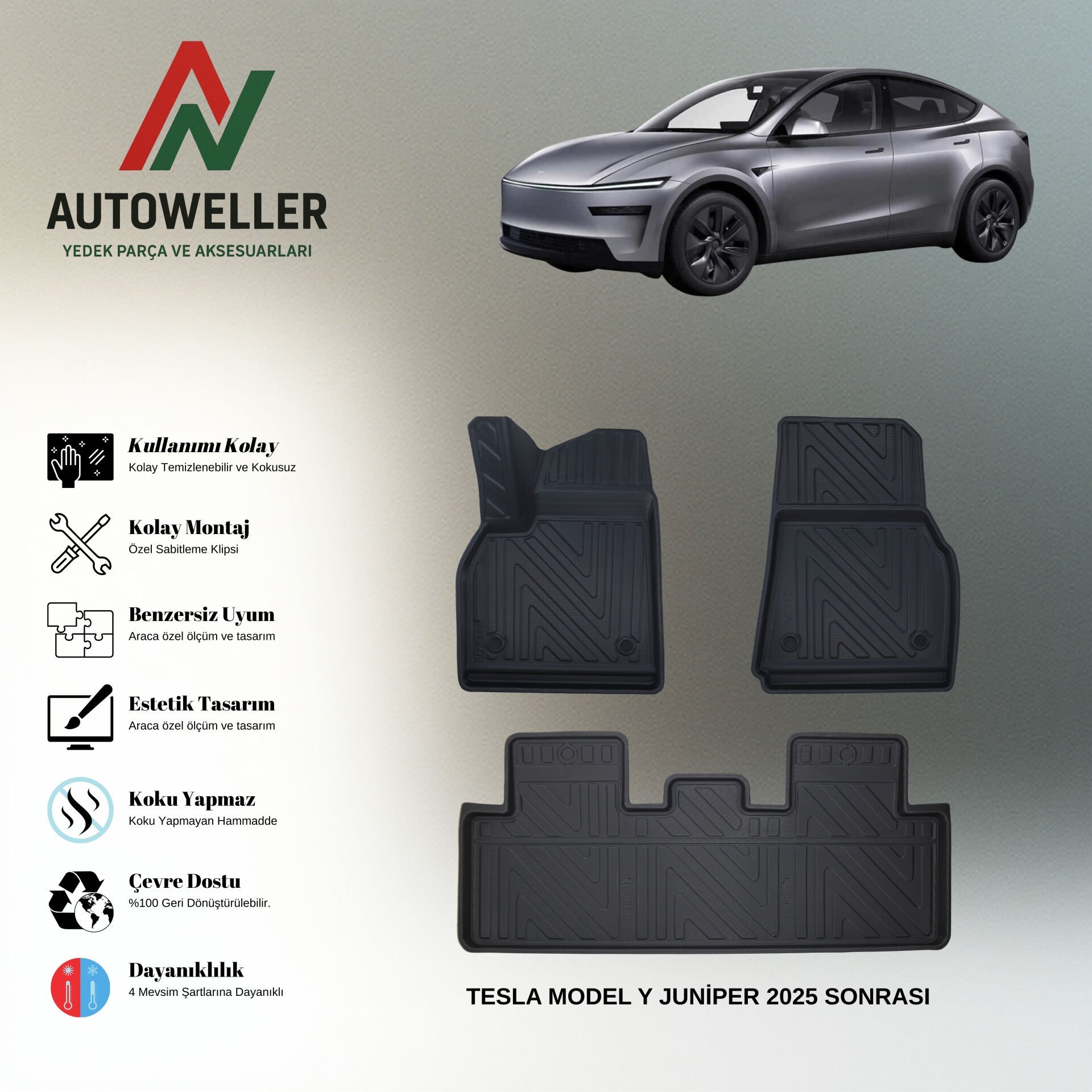 Tesla Model Y ( Juniper ) 2025 Sonrası Havuzlu Paspas