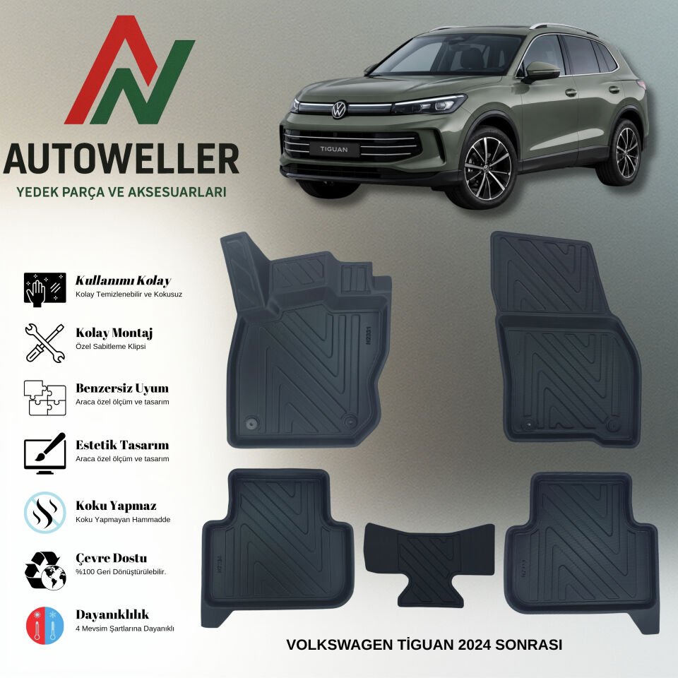 Volkswagen Tiguan 2024 Sonrası Havuzlu Paspas