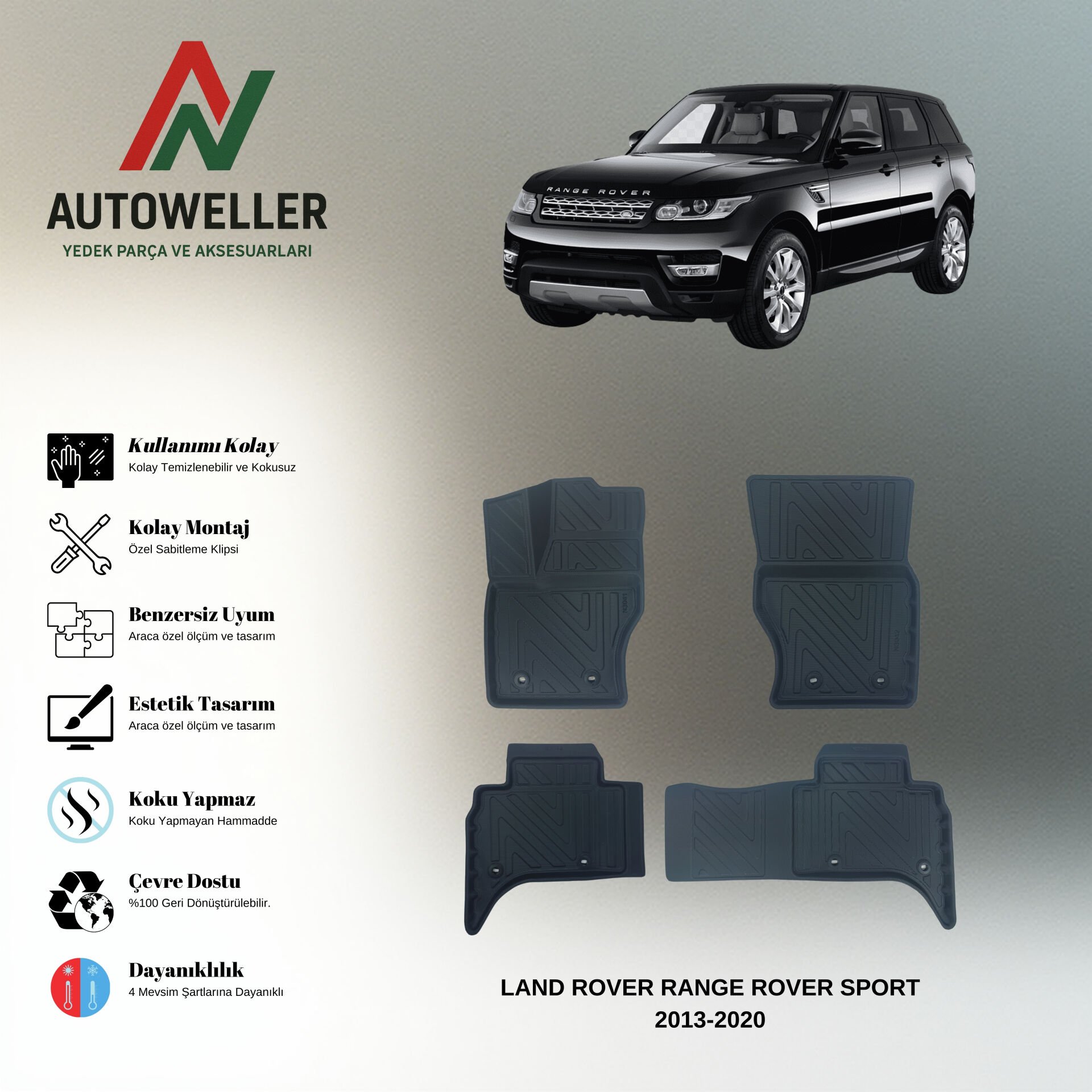 Land Rover Range Rover Sport 2013-2022 Havuzlu Paspas