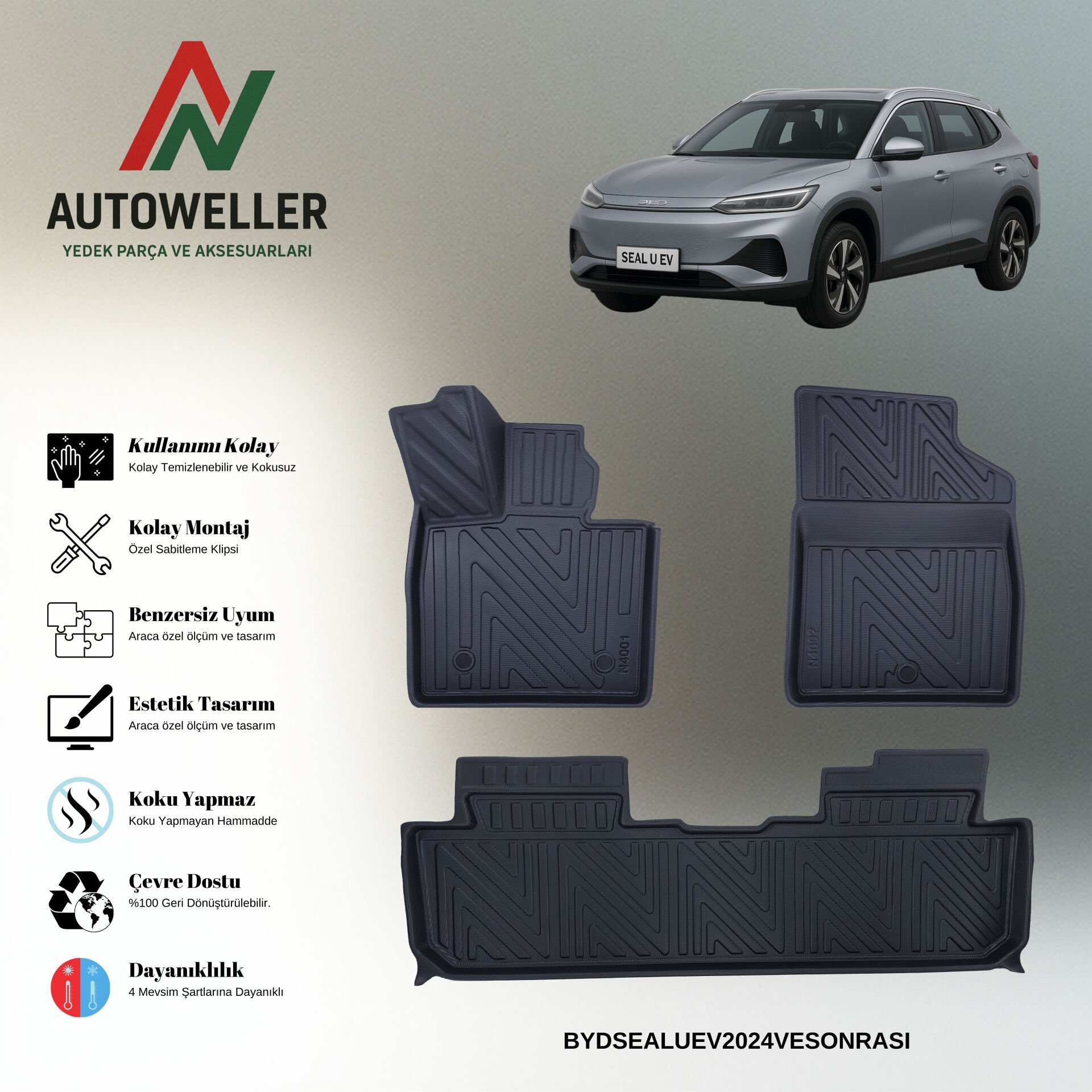 Byd Seal U EV 2023 Sonrası Havuzlu Paspas