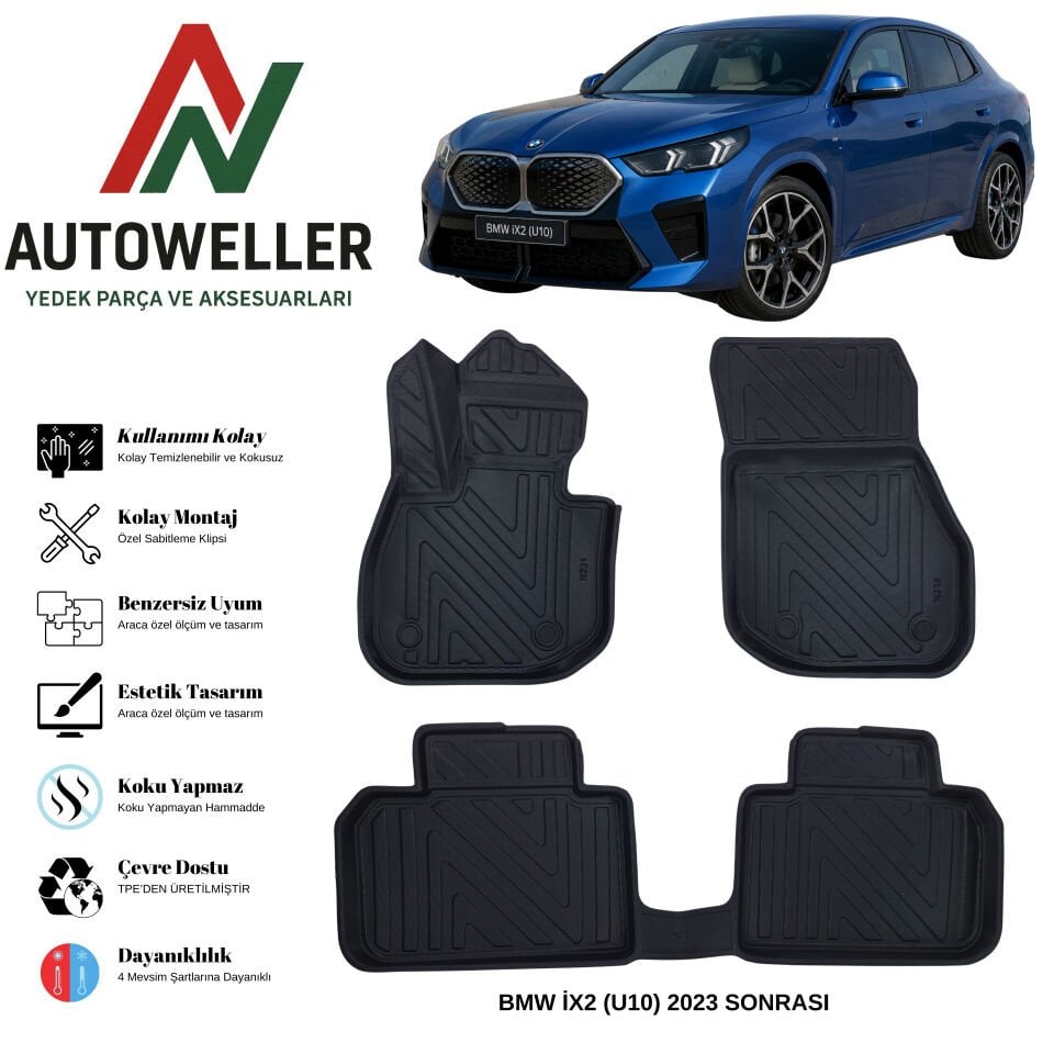 Bmw iX2 ( U10 ) 2023 Sonrası Havuzlu Oto Paspas