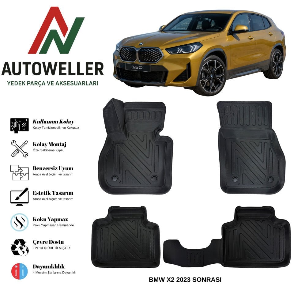 Bmw X2 2023 Sonrası Havuzlu Oto Paspas | U10