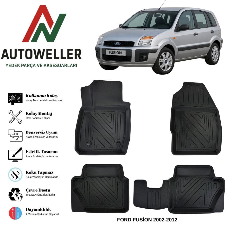Ford Fusion 2002-2012 Havuzlu Oto Paspas
