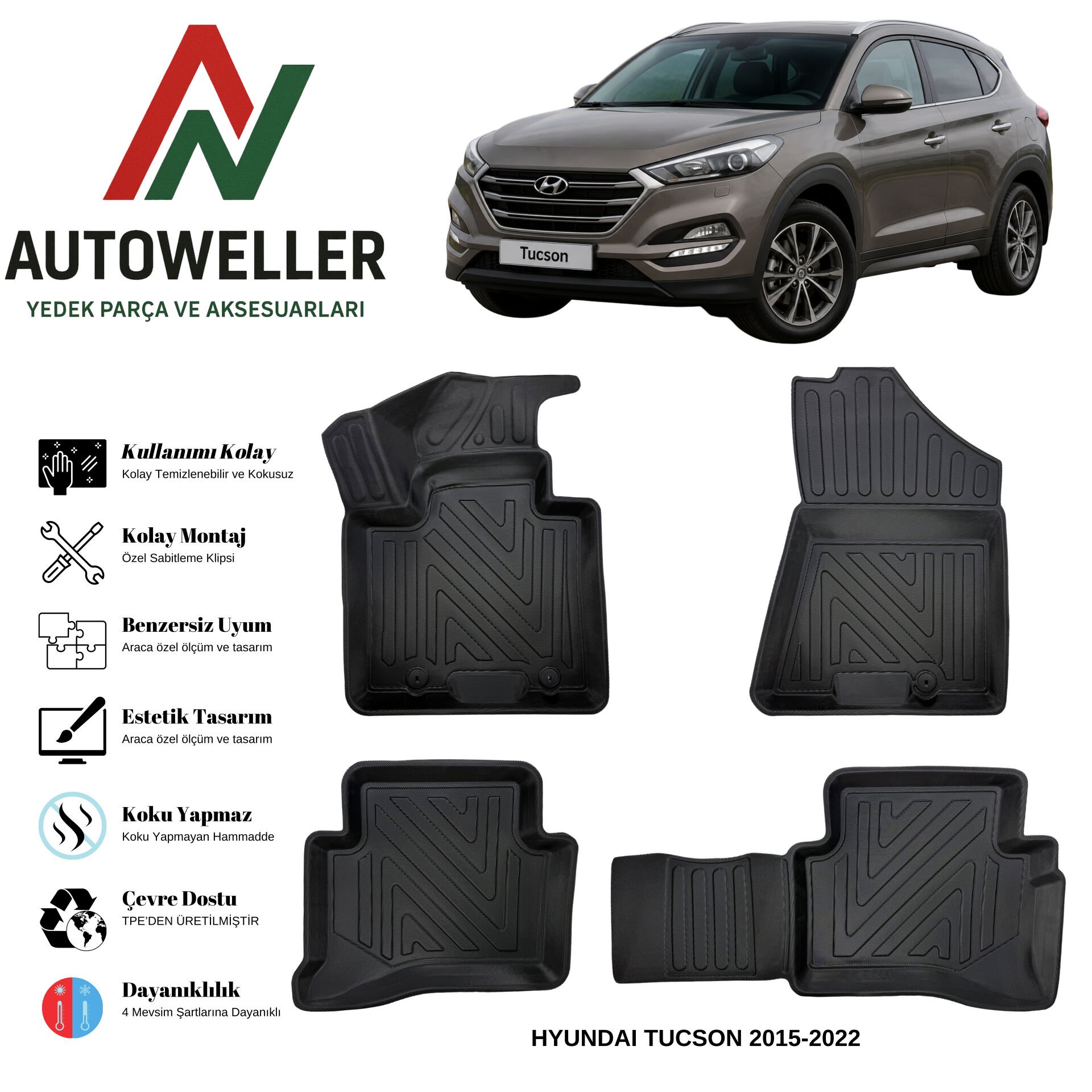 Hyundai Tucson 2015-2020 Havuzlu Oto Paspas