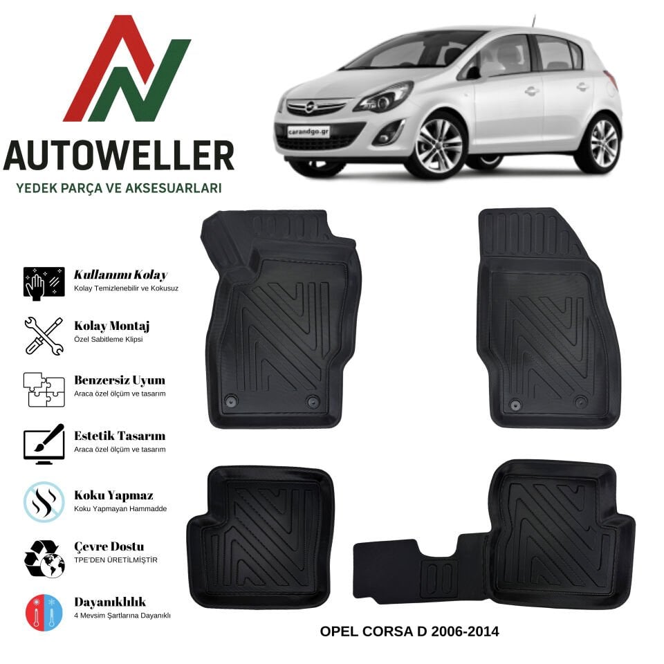Opel Corsa D 2006-2014 Havuzlu Oto Paspas