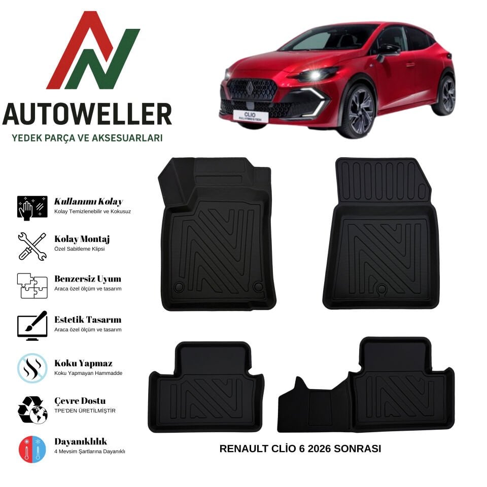 Renault Clio 6 2026 Sonrası Havuzlu Oto Paspas
