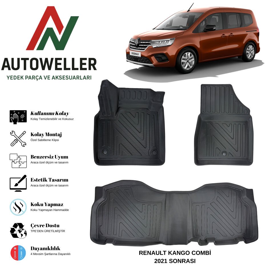 Renault Kangoo 2021 Sonrası Havuzlu Oto Paspas | Combi