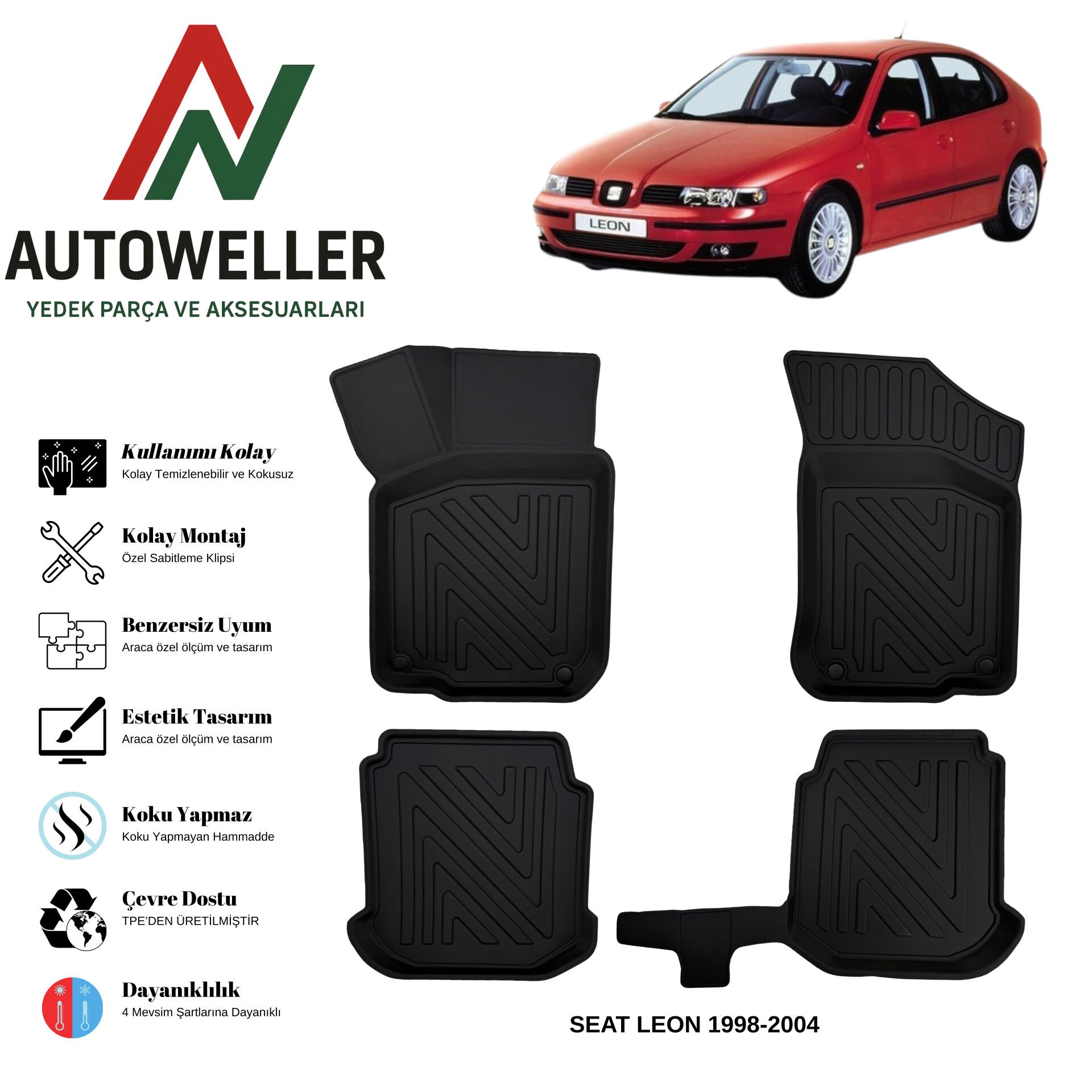 Seat Leon 1998-2004 Havuzlu Oto Paspas